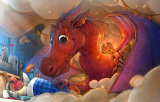 Whimsical monster illustrations for a children's fantasy tale