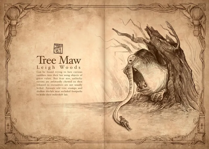 Tree Maw creature from Leigh Woods illustrated by Tom Bonson
