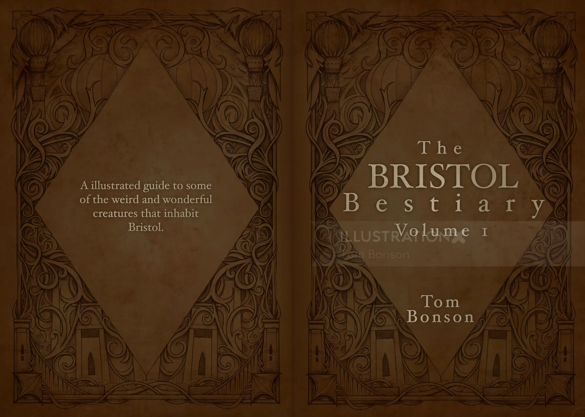 Illustriertes Buchcover von „The Bristol Bestiary Volume I“ von Tom Bonson