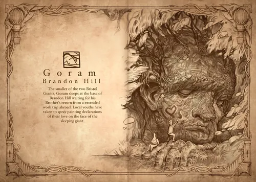 Goram figure hidden among trees at Brandom Hill by Tom Bonson