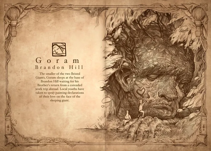 Goram figure hidden among trees at Brandom Hill by Tom Bonson