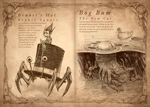 Mechanical insectoid creatures illustration by Tom Bonson