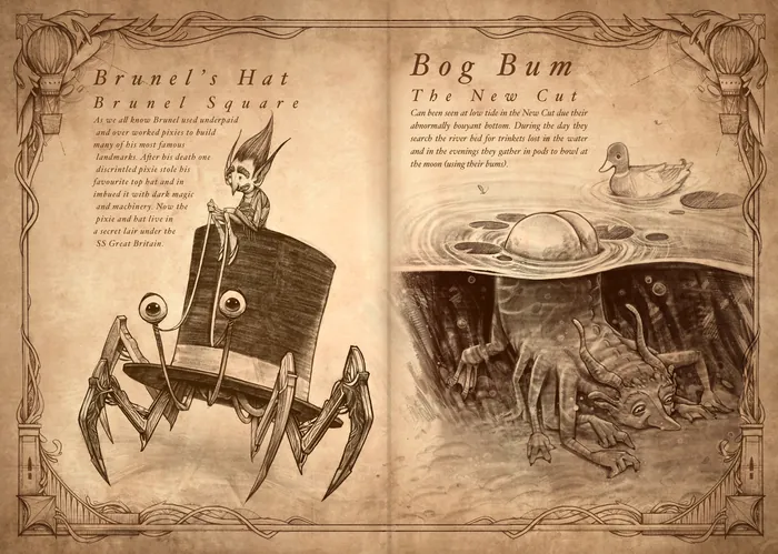 Mechanical insectoid creatures illustration by Tom Bonson