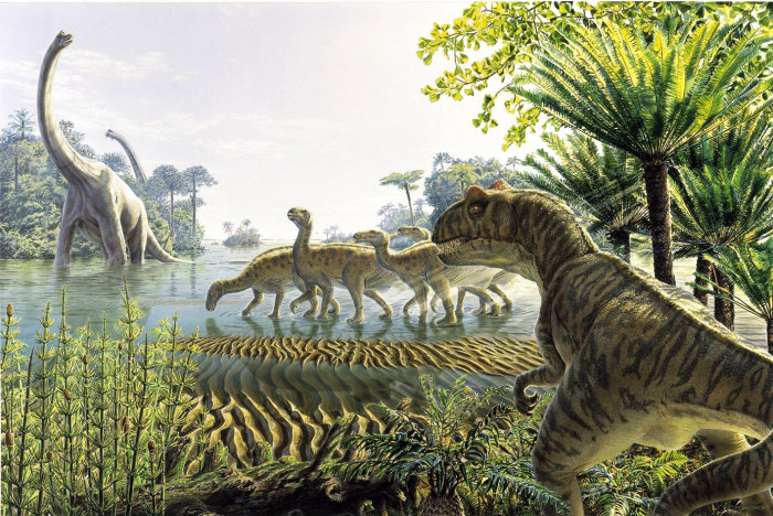 Photorealistic illustration of Dinosaurier