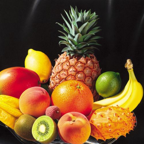 Fruits photorealistic illustration 
