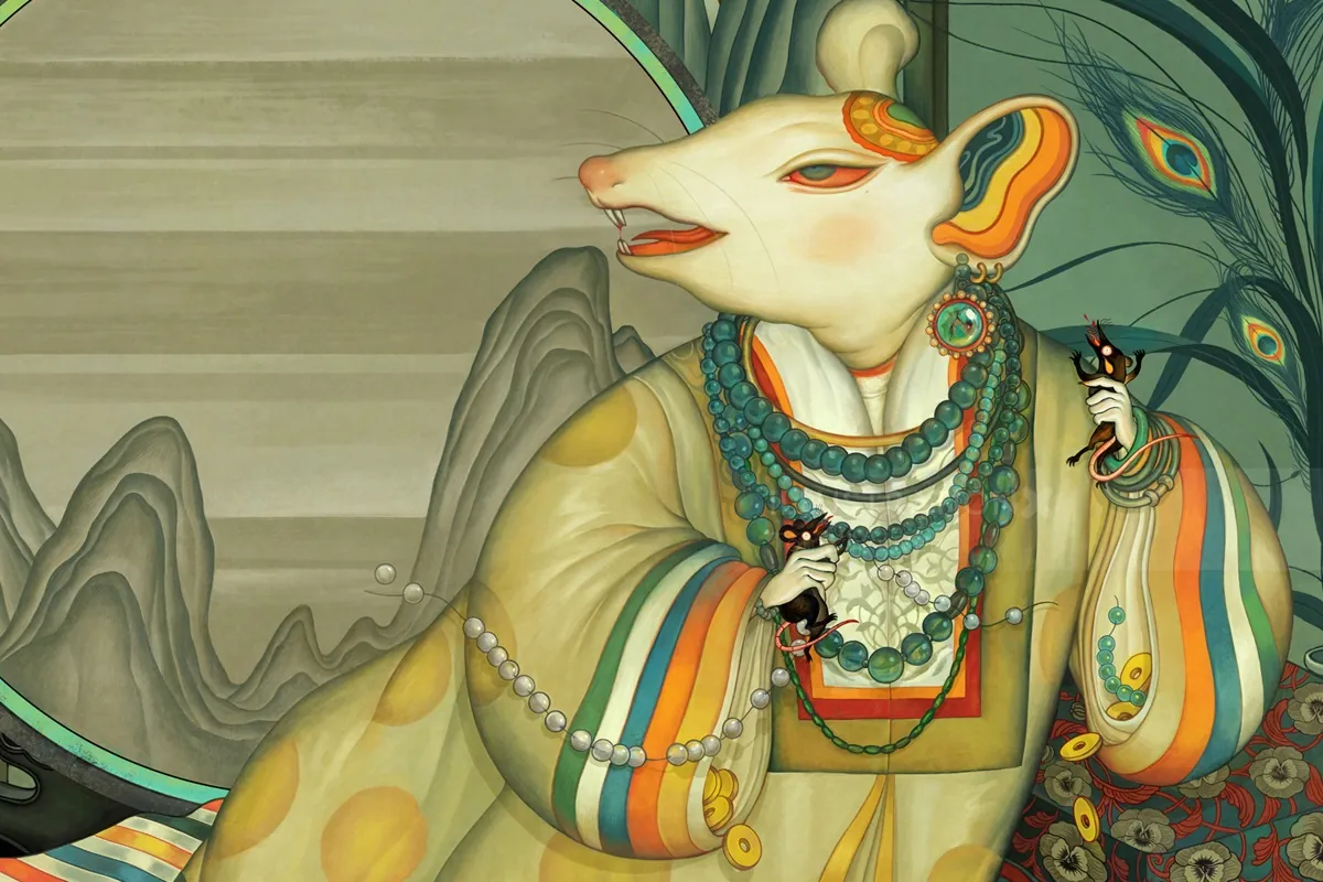 Year of the Rat illustration by Toma Nguyen featuring decorative rat
