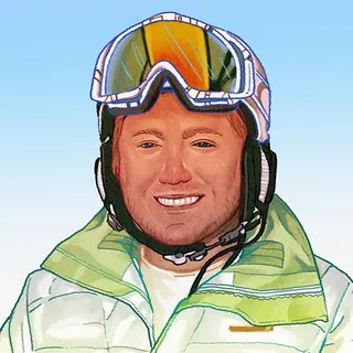 Portrait of a smiling man wearing ski goggles and winter jacket by Toma Nguyen