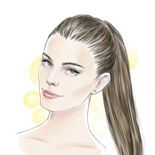 fashion portrait of beautiful woman with the ponytail 