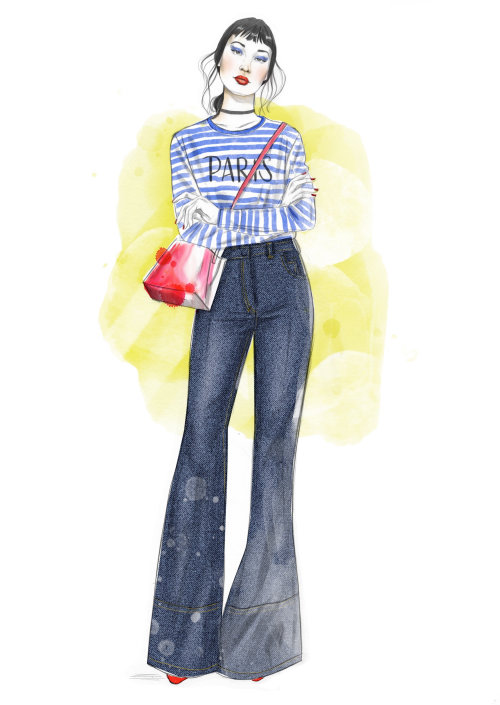埃拉·梅尔（Eila Mell）的《时尚杂志艺术》插图裤