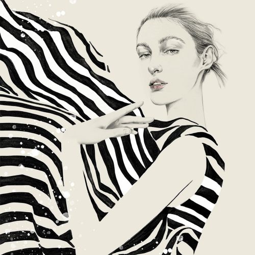 Fashion woman with zebra dress
