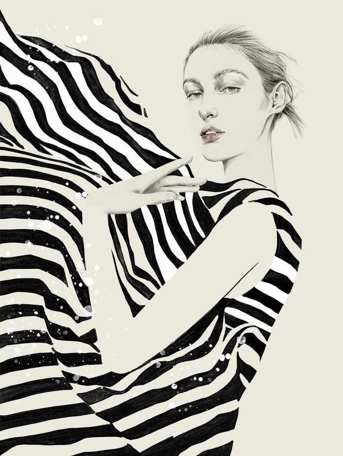 Moda mulher com vestido zebra