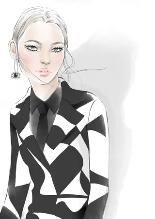 Drawing of Dior Couture 18 collection