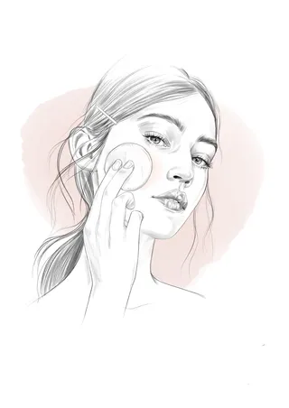 Depicting of girl applying beauty product