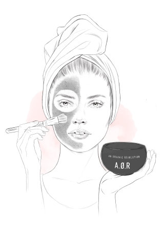 Ilustración de moda de kit de maquillaje aor