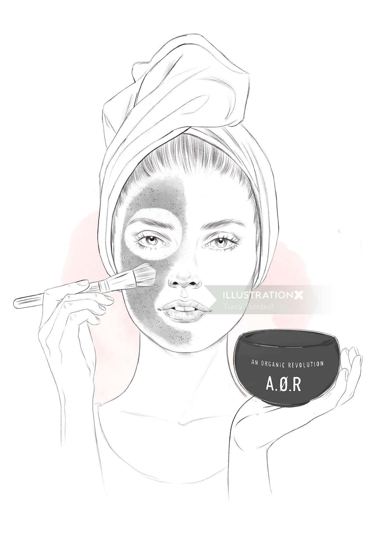 Illustration de mode de kit de maquillage Aor