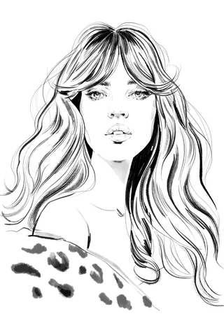 Black and White illustration of woman face