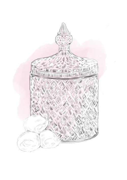 illustration of crystal jar