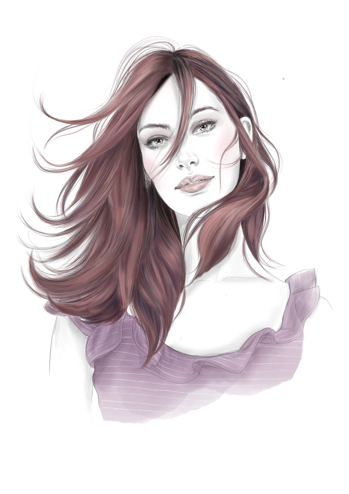 Editorial illustration of hair colour for wella Professional