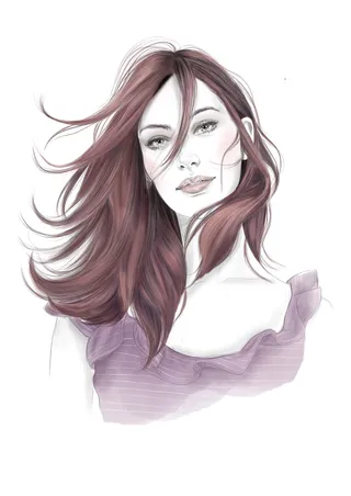 Ilustração editorial da cor do cabelo para Wella Professional