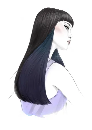 Digital art of hair color 