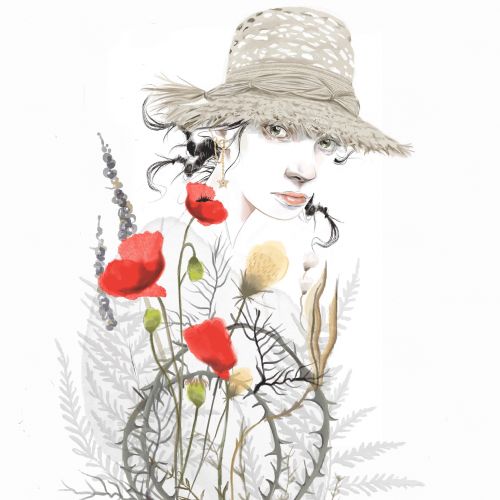 Floral beauty fashion illustration 