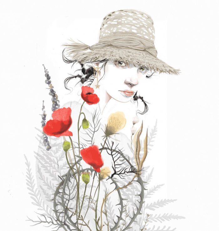 Floral beauty fashion illustration 