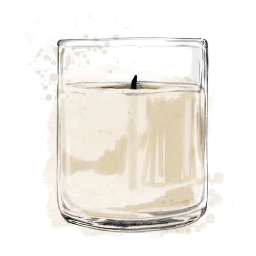 Candle in glass jar illustration