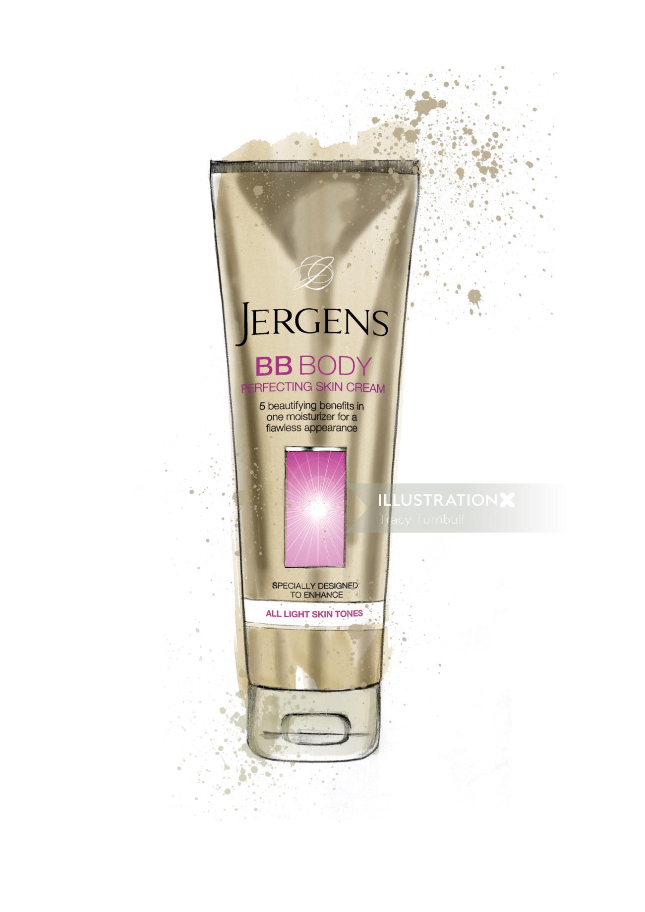 Jergens bb body perfecting skin cream product illustration