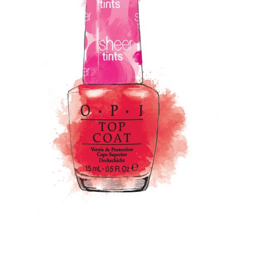 OPI top coat nail polish illustration by Tracy