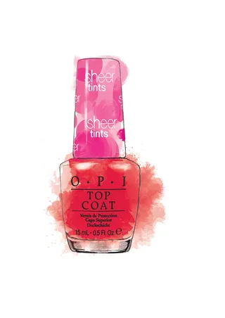 Ilustração de esmalte de top coat OPI por Tracy