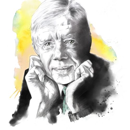 Painterly artwork of Jimmy Carter