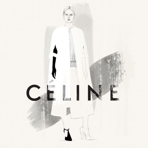 Illustration of fashion model for Celine Brand