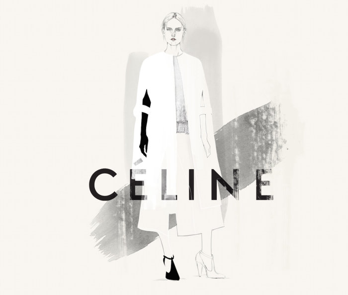 Illustration of fashion model for Celine Brand