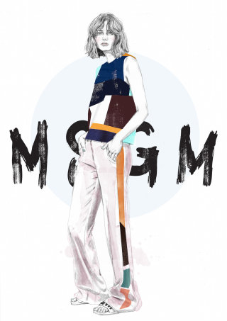 Illustration de costume de mode pour hommes MSGM