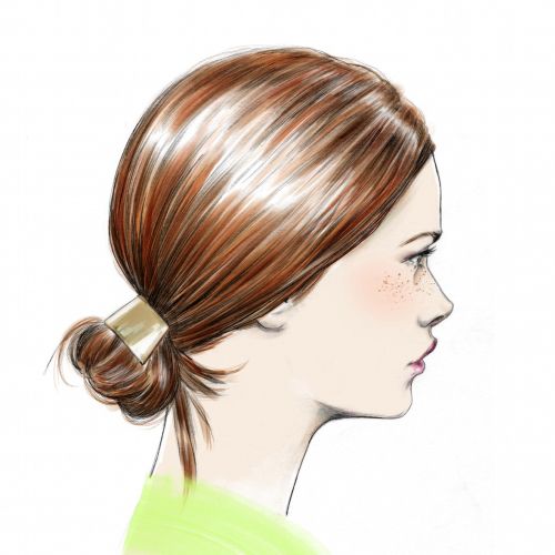 illustration of Girl's face with hair tied 