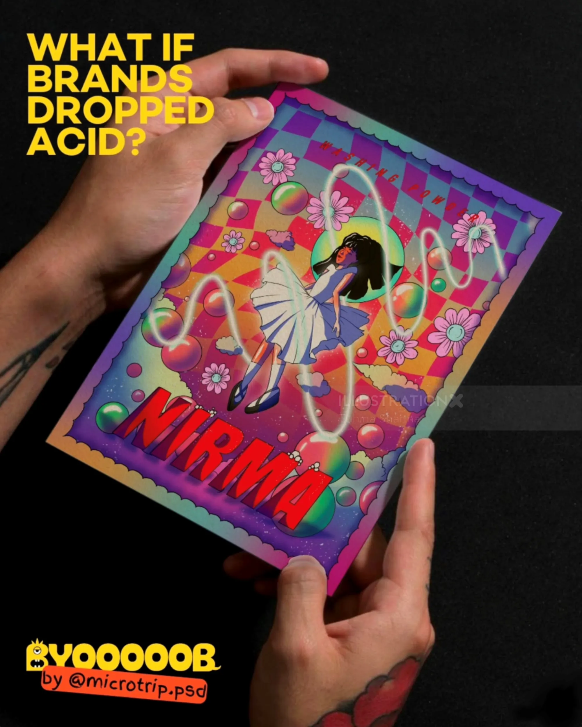 Nirma book with psychedelic style artwork