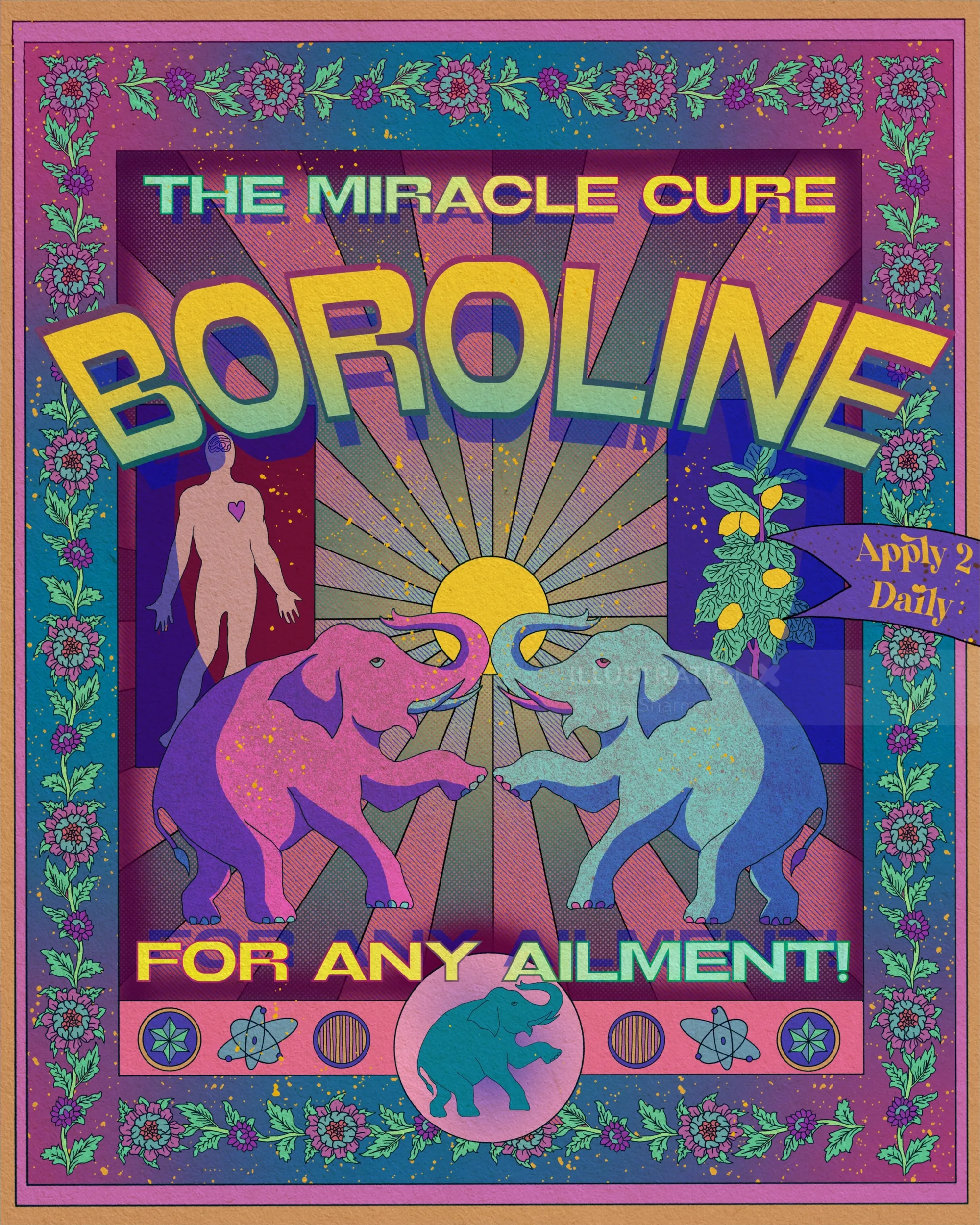 Colorful Boroline cream advertisement poster by Tuhina Sharma