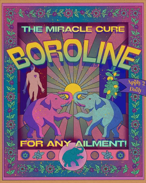 Colorful Boroline cream advertisement poster by Tuhina Sharma