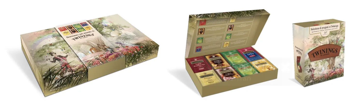 Assorted organic tea bags in gift box by Turine Tran
