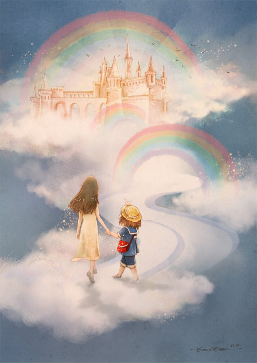 幻想孩子到彩虹城堡
