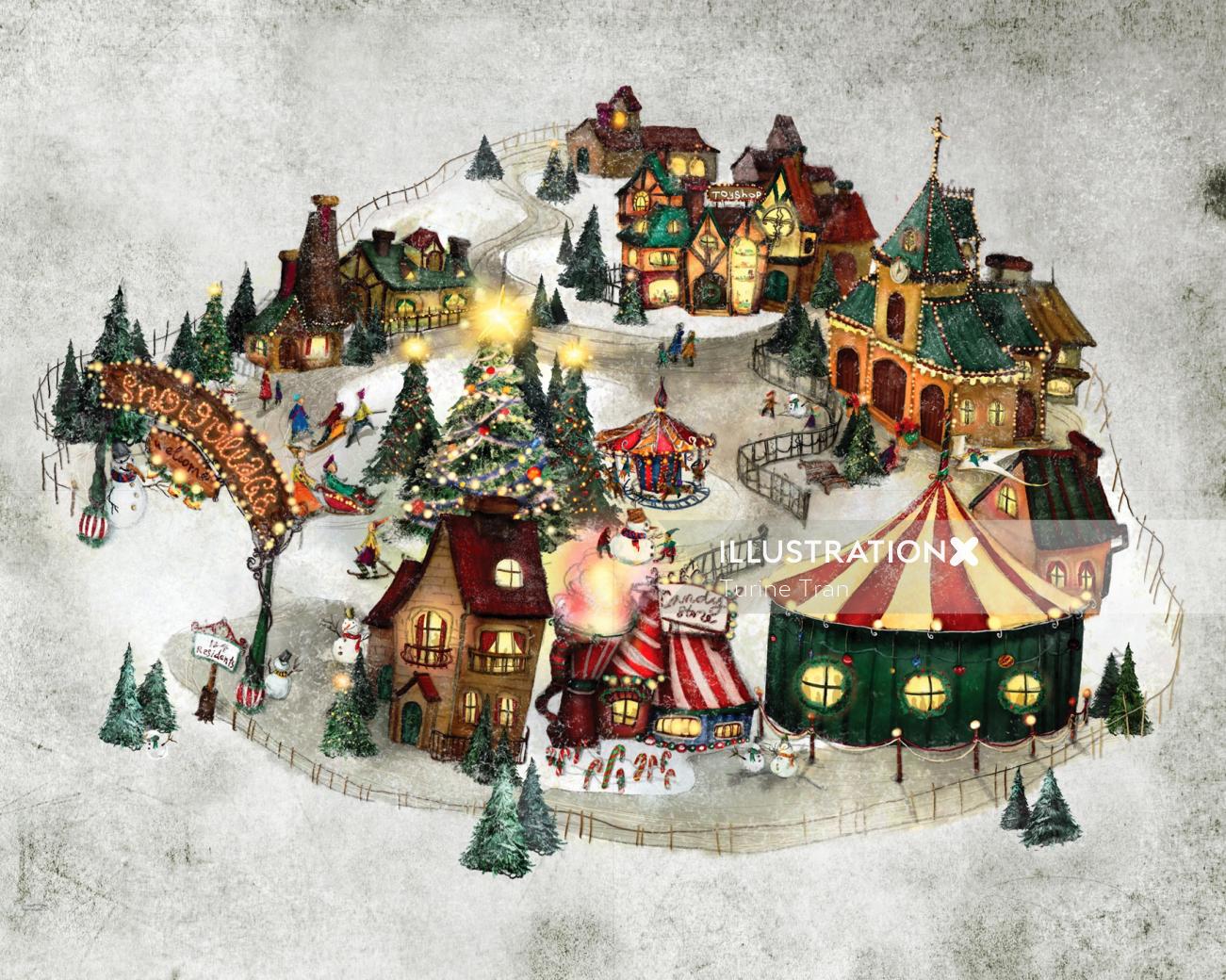 Fantasy Snow Village
