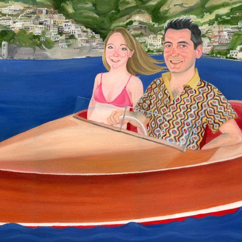 Lifestyle couple in boat
