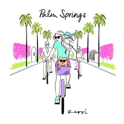 Palm spring watercolor painting 