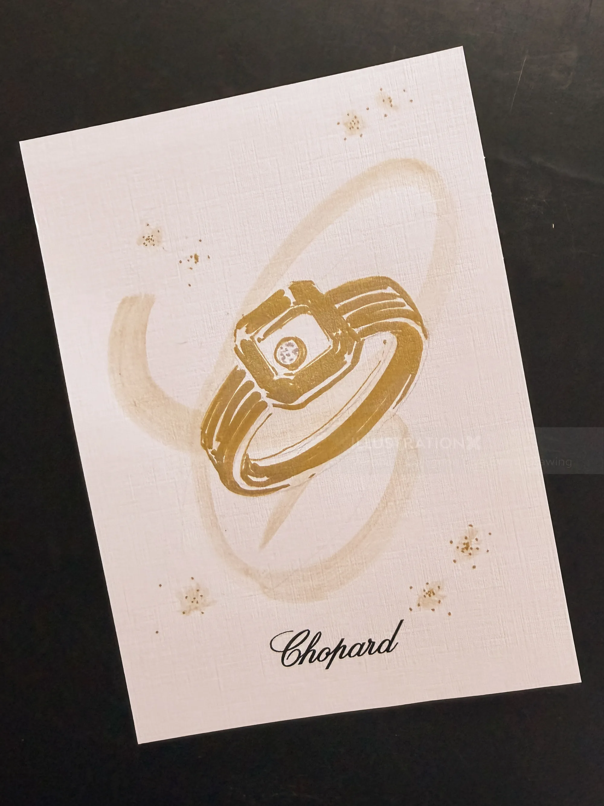 Chopard watch sketch by Veronica Collignon Live Event Drawing