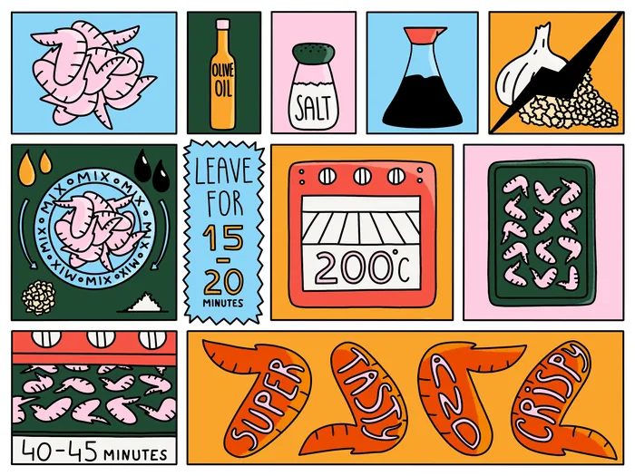 Step-by-step illustration of crispy chicken wings recipe by Veronika Kiriyenko