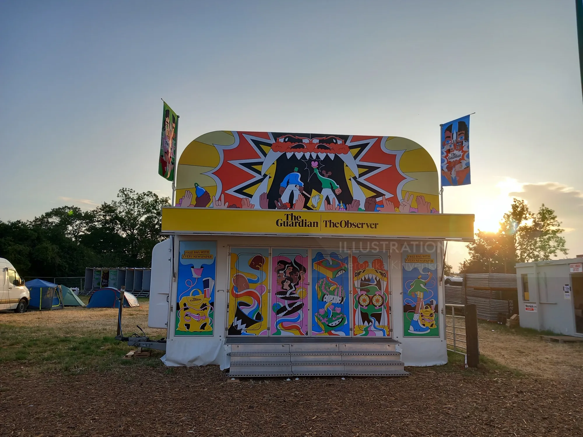 Colorful Guardian trailer at Glastonbury Festival 2023 by Veronika Kiriyenko