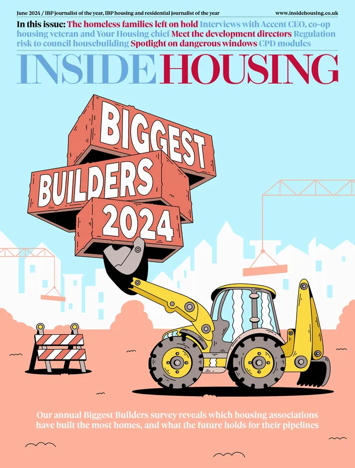 Construction site with digger and Biggest Builders 2024 sign