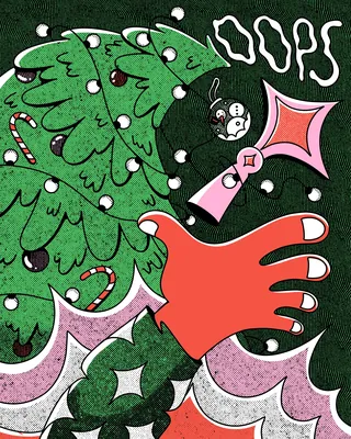 皮肉な手付きクリスマスツリー | Illustration by Veronika Kiriyenko