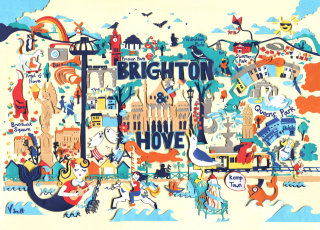 Ilustración del mapa de Brighton