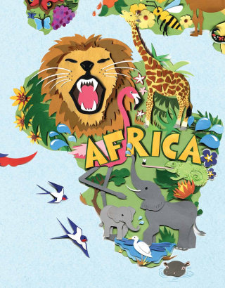 子供部屋用のアフリカの野生動物の壁画